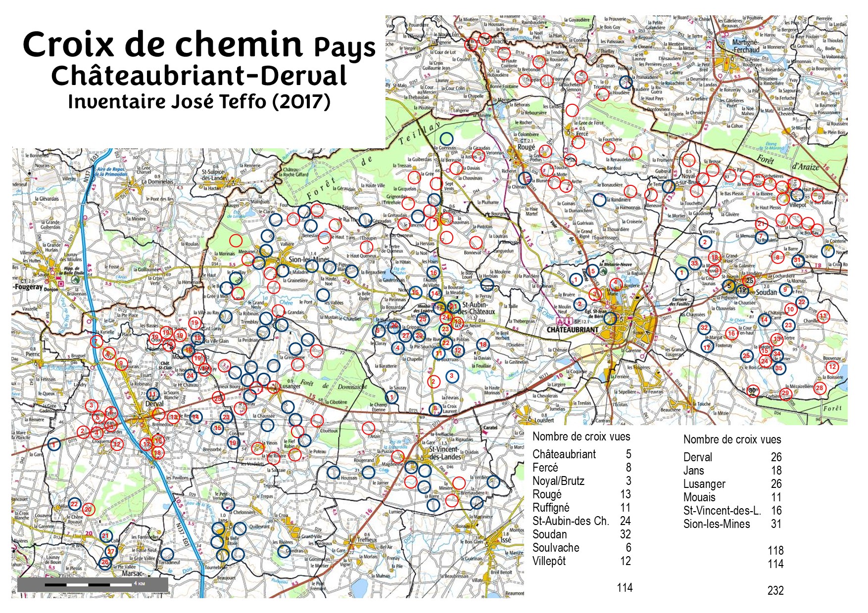 carte a4 croix chemin chateaubriant derval