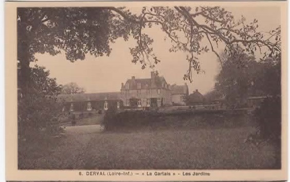 carte postale chateau de la garlais les jardins